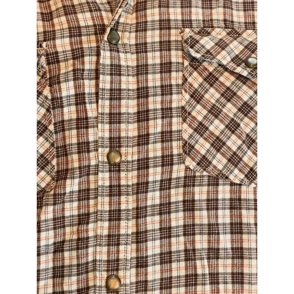 Cinch Size M Medium Plaid Burgundy White Button Down Long Sleeve Shirt EUC - Picture 3 of 6